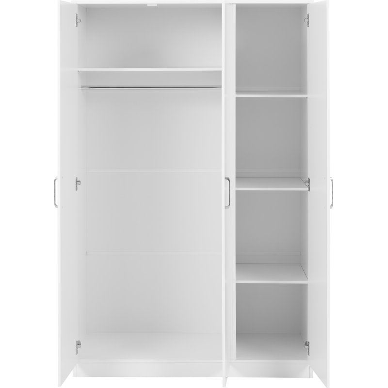 Sumrah 3 Door Manufactured Wood Wardrobe, White