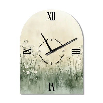 Horloge murale botanique Cream Meadow Floral Horizon III