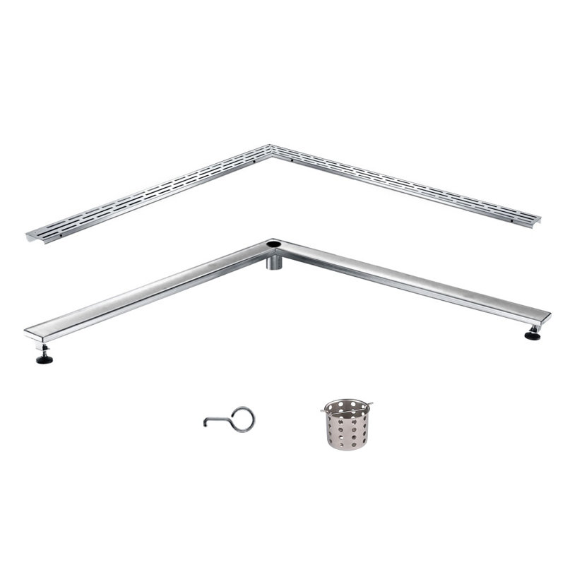 Wall Corner Stainless Steel Floor Shower Drain 