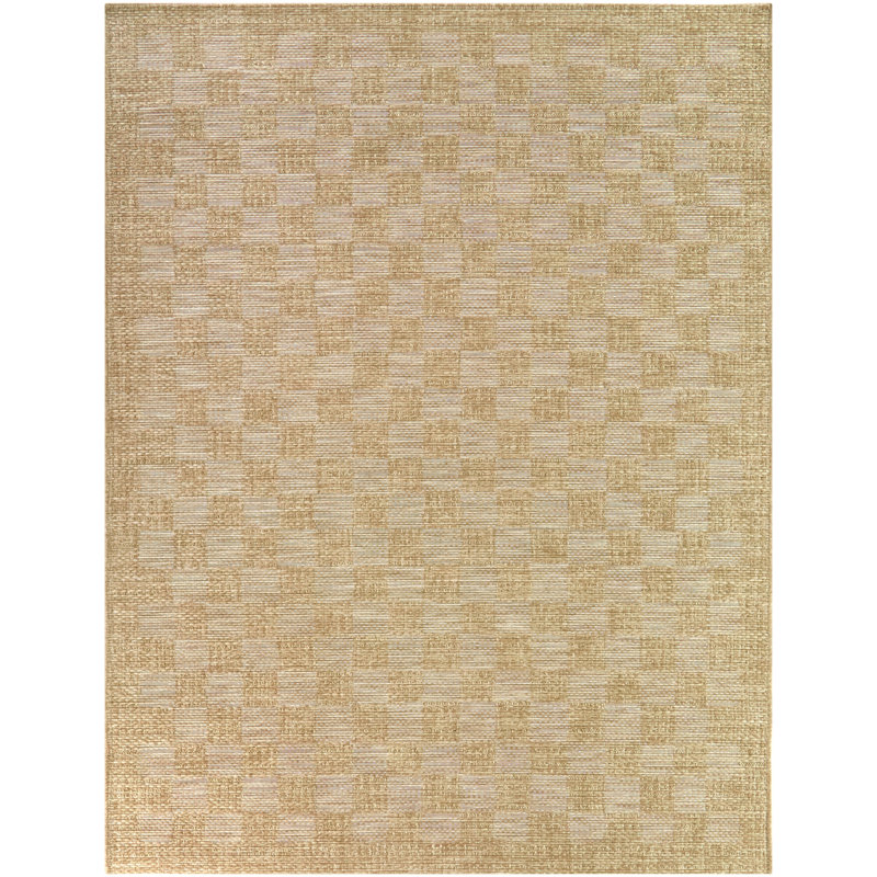 Tapis intérieur / extérieur brun Hondo, Rectangle 5 pi 3 po x 7 pi