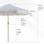 Parasol 9 pi à manivelle - Rayures