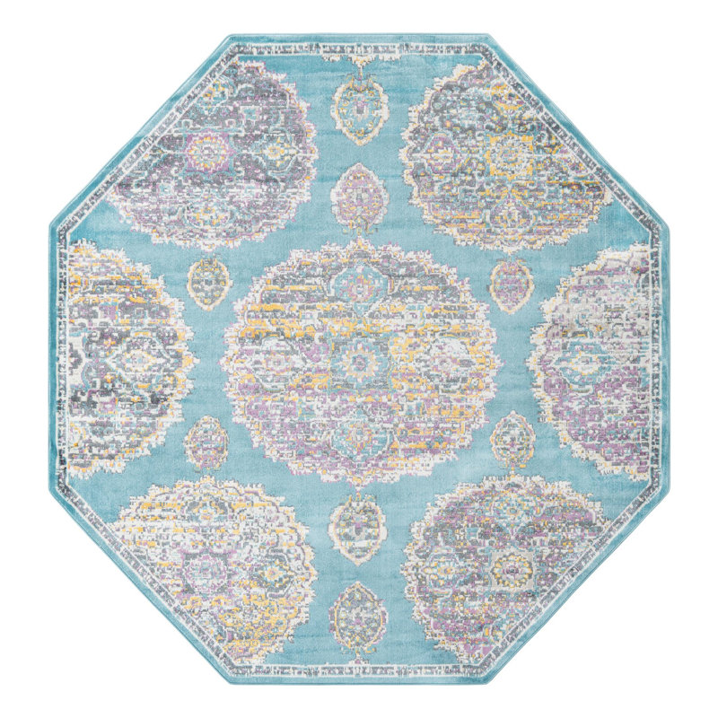 Paragon Floral Indoor Rug, Octagon 6' x 6'