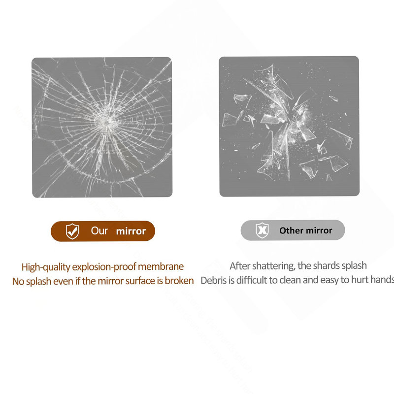 65"x 24" inch Full Body round corner mirror for Living Room Bedroom Cloakroom Wall hanging with hanging hole High quality 5mm silver mirror  Explosion-proof glass