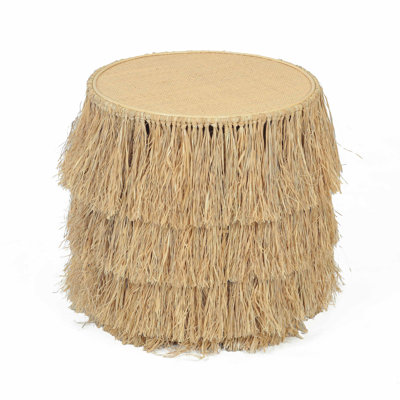 Table de bout ronde en rotin naturel Luau