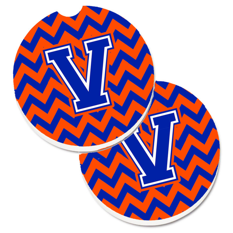 Sous-verre pour voiture, V, Bleu / Orange