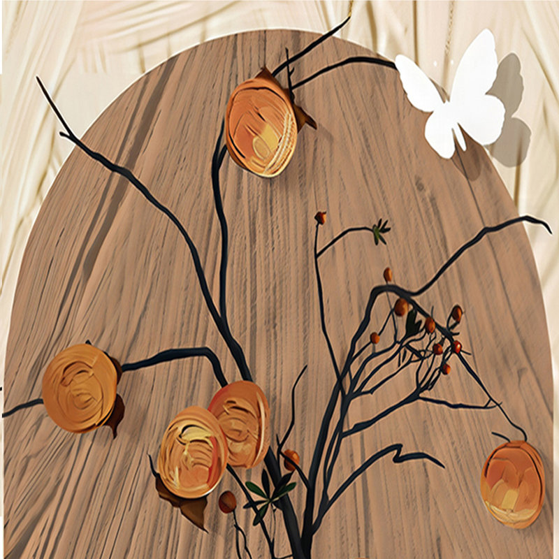 Art mural brun pour cinq pièces, H 27,56 po x l 19,69 po