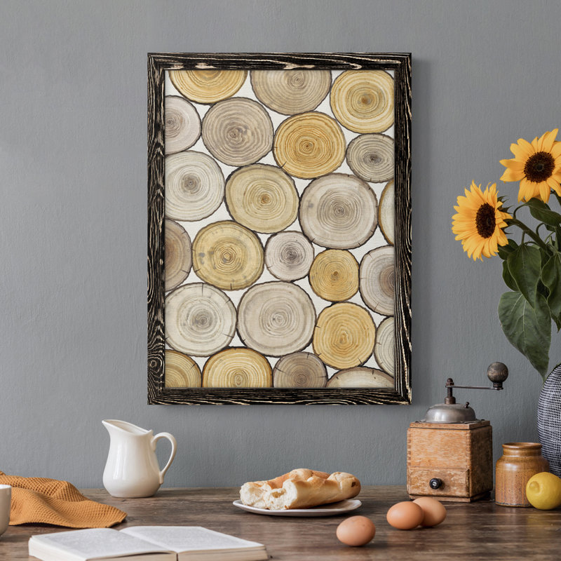 Toile encadrée de qualité supérieure Tree Ring Study II - prête à être accrochée, Cadre noir, H 17 po x l 20 po x P 1 po