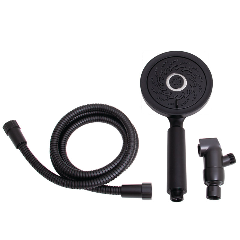 Matte Black Multi-Function Handheld Shower Head with Hose