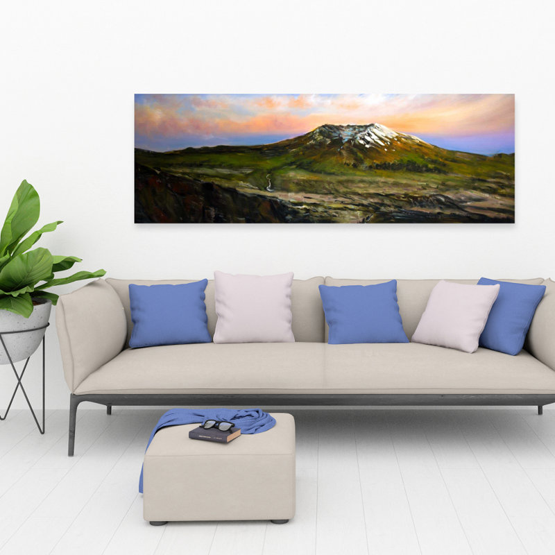 Vue montagneuse - Toile bleue pour décoration intérieure