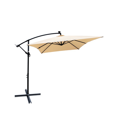 Parasol d'extérieur avec - 2 x 3 m rectangulaire, alimenté à l'énergie solaire, auvent 180 g, pour les lumières rectangulaires du jardin de la piscine,
