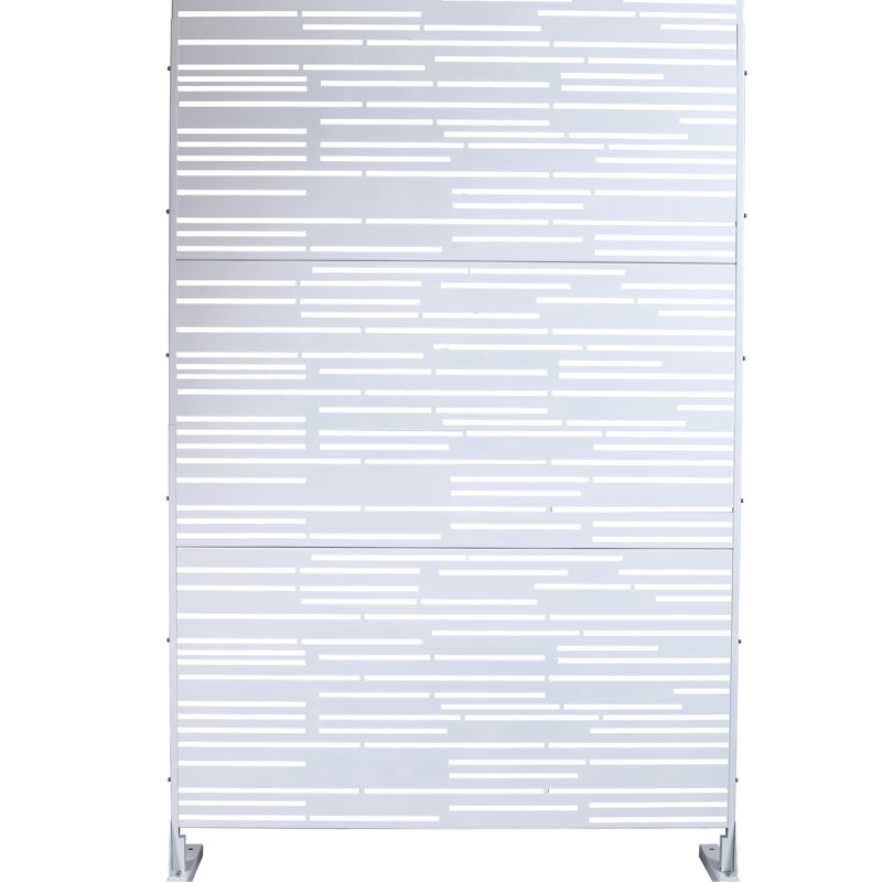Écran d'intimité blanc en métal l 76 po H48 po - autoportant pour les panneaux de terrasse et de patio