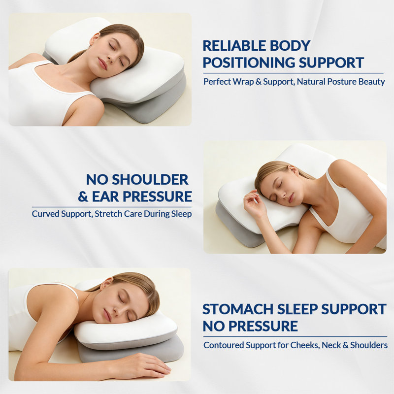 Ergonomic Memory Foam Cervical Neck Pillow – Orthopedic Contoured Support