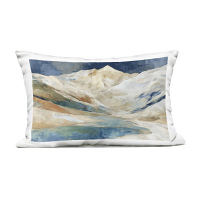 Glacial Valley in Alaska Range Outdoor Printed Pillow, design by Chromatic Storm Studio