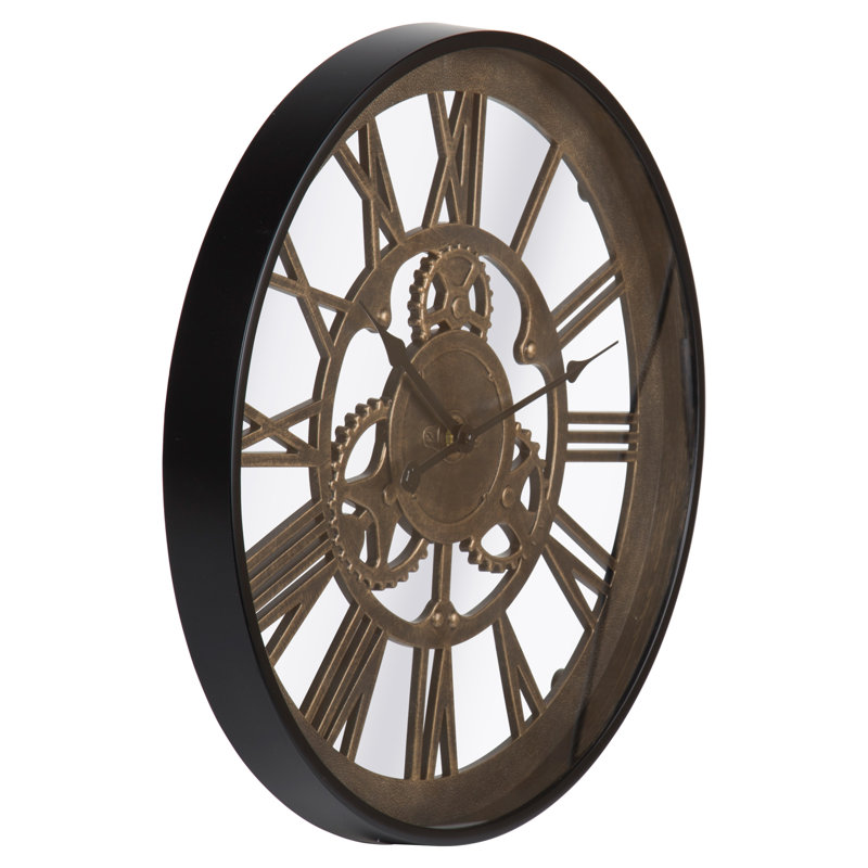 Bronze Industrial 18" Round Wall Clock with Plastic Frame
