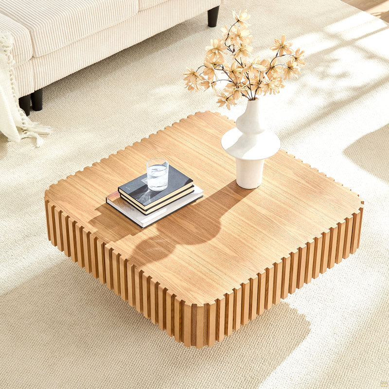 Table basse carrée 35,43 pouces Handcraft, Naturel