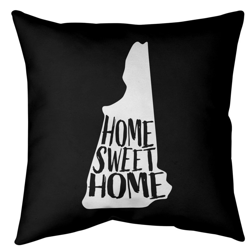 Housse de coussin nouvelle hampshire home, 16 po x 1 po, New Hampshire, Noir