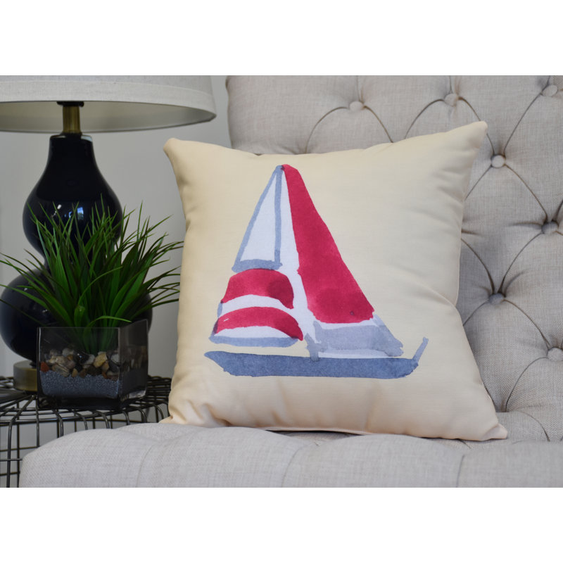 Housse et insert de coussin carré Nantucket, Jaune, 16 po x 1 po