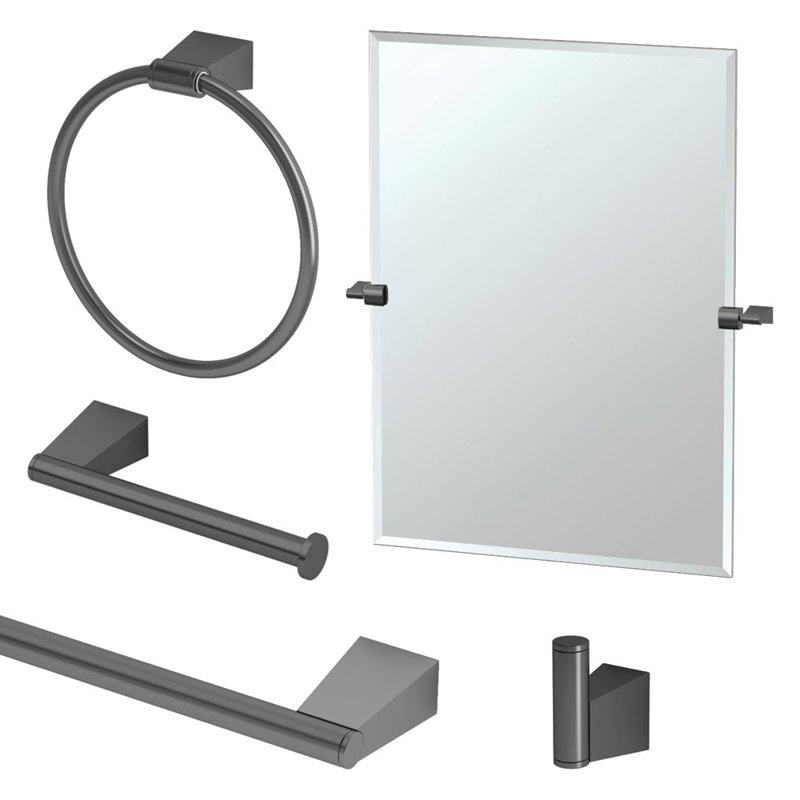 Bleu 5 - Piece Bathroom Hardware Set, Matte Black