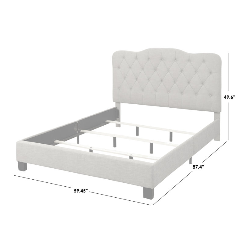 Ahmaud Upholstered Standard Bed, Queen, Gray