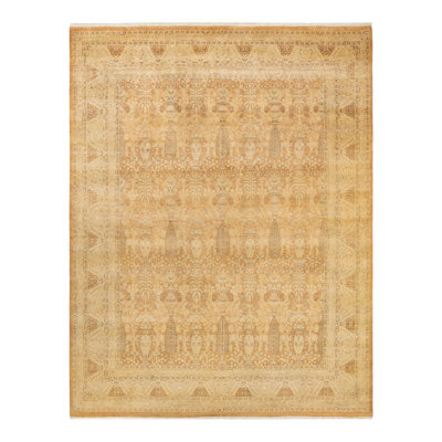 Tapis sable unique noué à la main de conception unique Vikram Mogul 8 pi 1 po x 10 pi 2 po