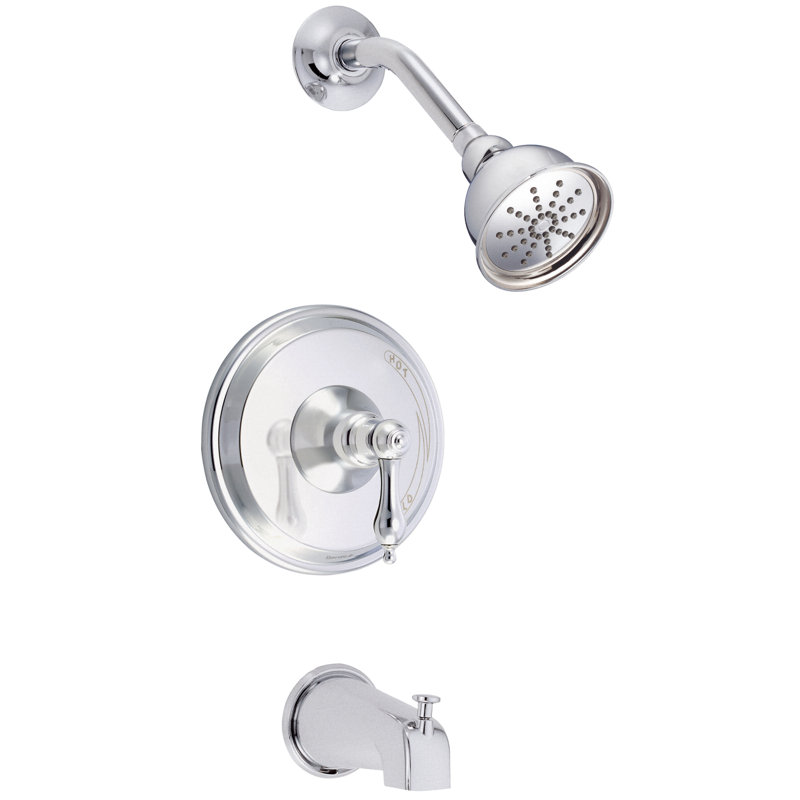 Robinet de baignoire et douche avec poignée levier thermostatique volume Fairmont, Chrome poli