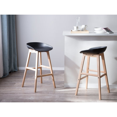 Benjamin Bar Stool with Solid Wood Frame