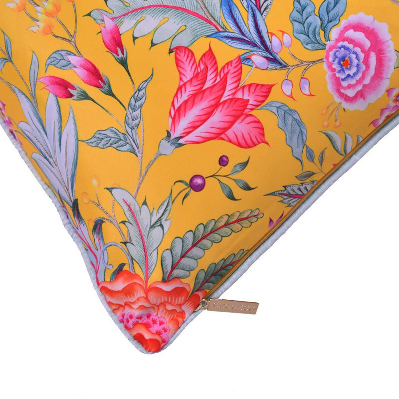 Ensemble de housse de coussin floral carré 20 x 20 avec imprimé numérique et fermeture à glissière pour la décoration de Noël
