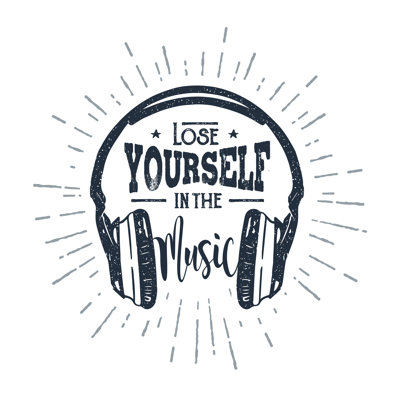 Old School Headphones - Wrapped Canvas Print