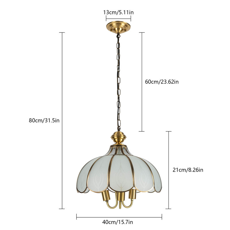 Luminaire suspendu en cuivre 3 lumières Kemarah