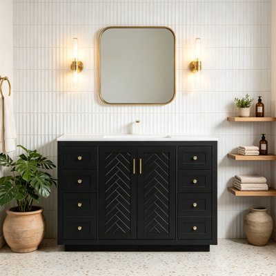 48"Freestanding Single Bathroom Vanity With Sink Top