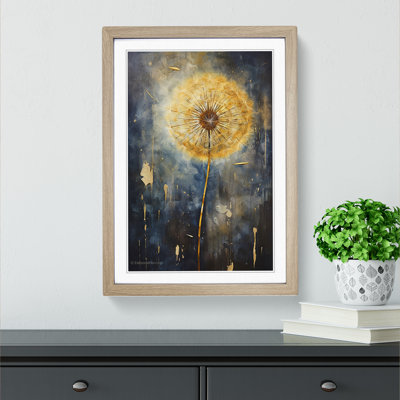 Dandelion Hard Edge Painting No.2 - Single Picture Frame Print on Wood