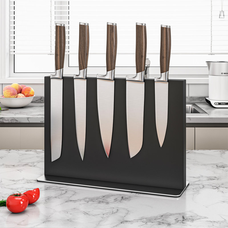 Porte-couteaux magnétique double face en acier inoxydable THMINS, support d'affichage universel pour comptoir de cuisine