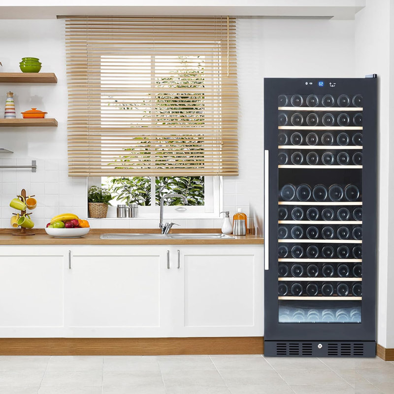 Wine Fridge Small Wine Cooler Refrigerator Free Standing, Wine Cellars Compressor Digital Temperature Control Wine Cabinet for Red White Wine, Champagne, Beer, Drink