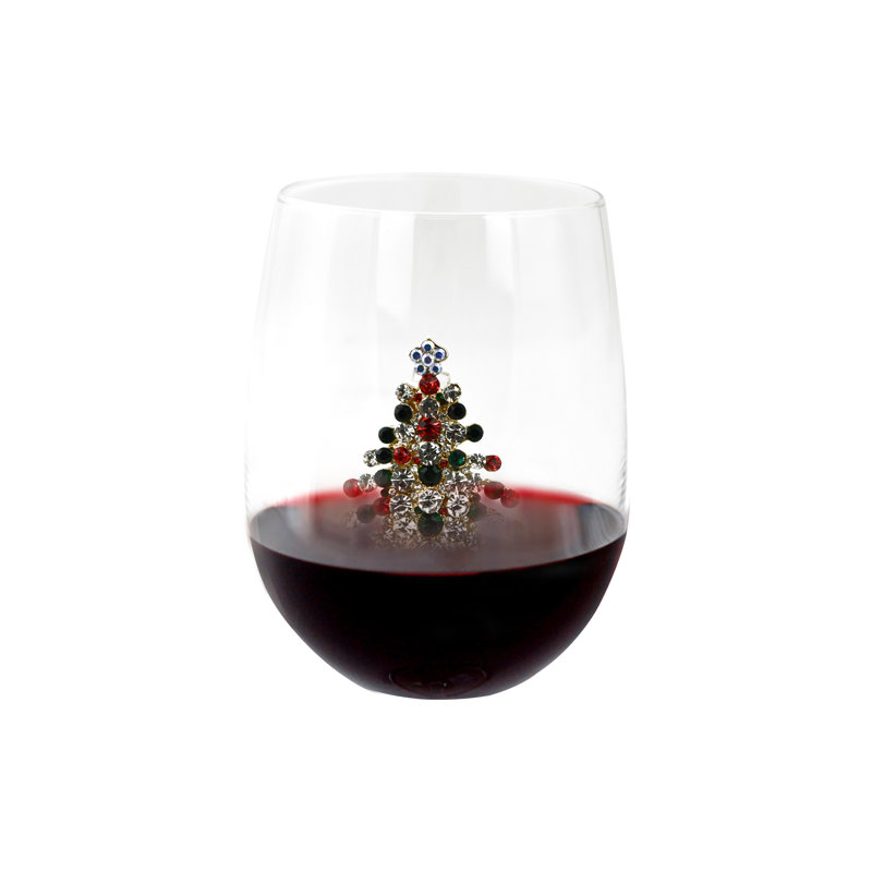 Verre à vin sans pied 18 oz, Arbre de Noël