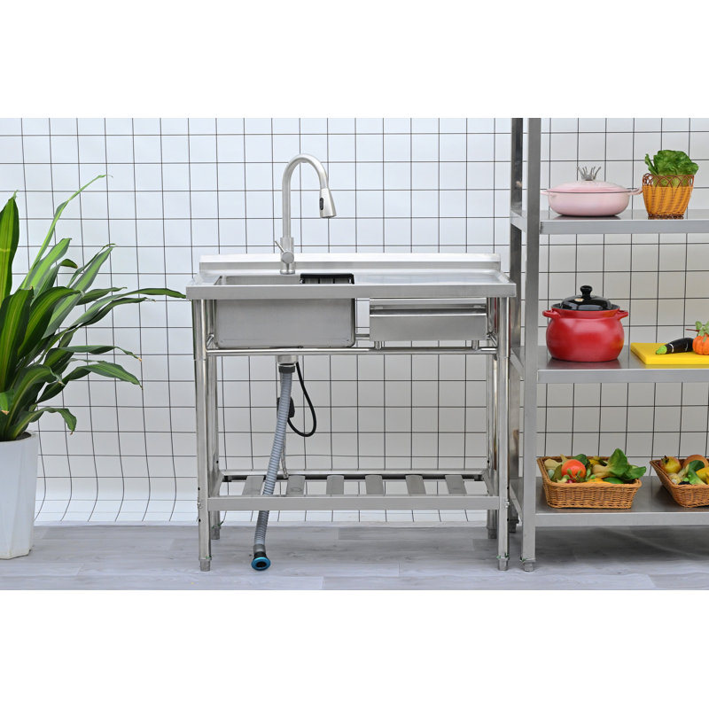 Stainless Steel Utility Sink, Freestanding Sink 3