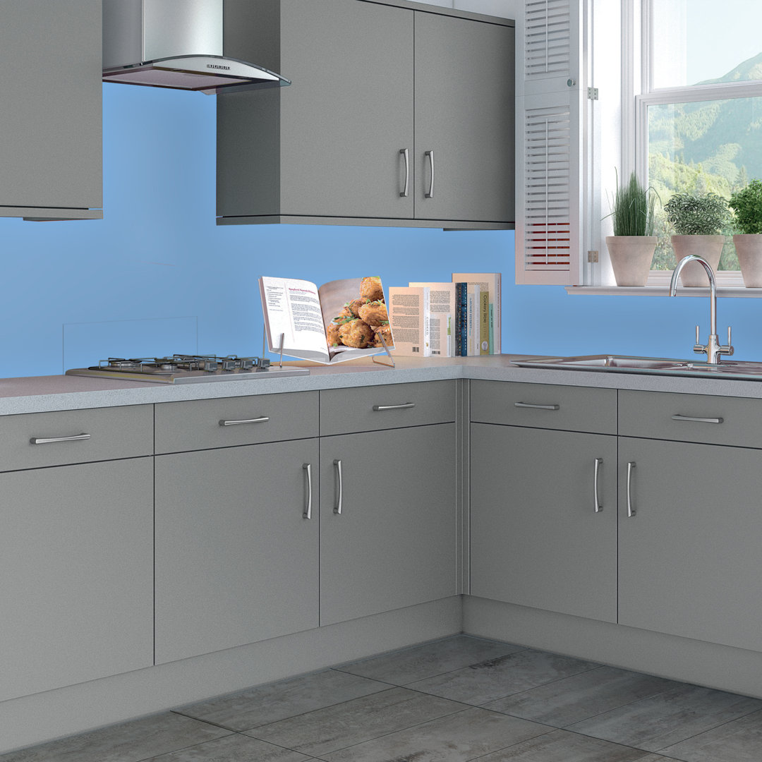 35.4" x 96" Tin Backsplash in Light Blue