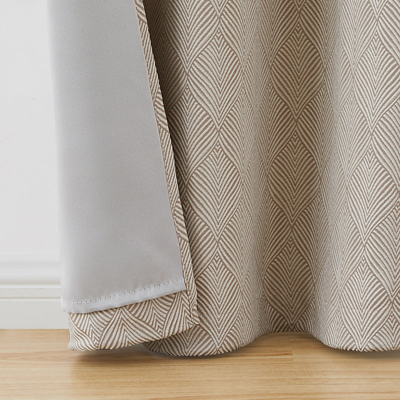 Ensemble de rideaux 2 pièces Galene Lustrous Leaf Jacquard, L 38 po x L 84 po, Taupe