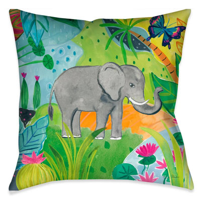 Coussin décoratif d'intérieur Jungle Elephant