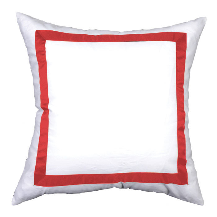 Cotton Blend Sham, White / Orange, Euro