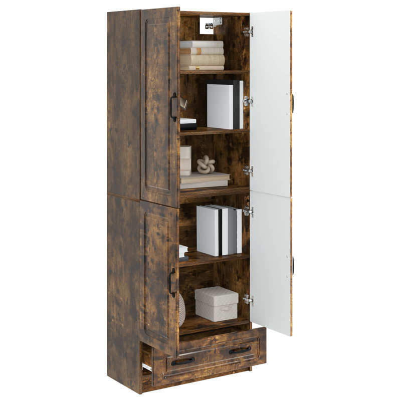 4 -Door 3 Storage Cabinet, Smoked Oak