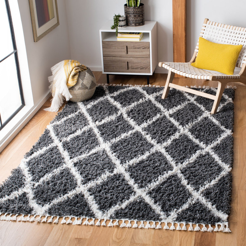 Tapis à performance géométrique marocain, Rectangle 5 pi 3 po x 7 pi 6 po
