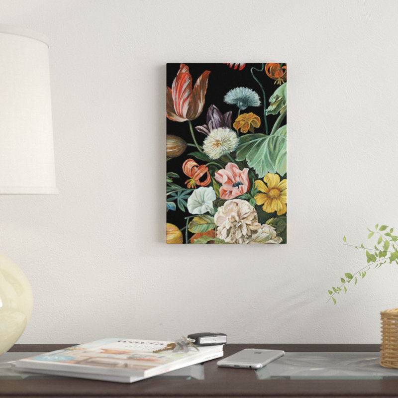 « baroque floral i », impression sur toile, H 18 po x l 12 po x P 1,5 po, Toile tendue, Pas de tapis