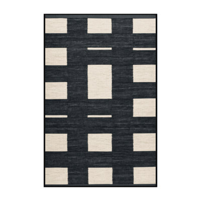 Tapis damier noir lavable à la machine