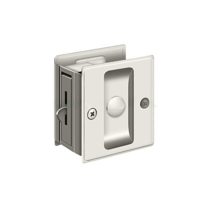 Brass Pocket Door Hardware, Polished Nickel