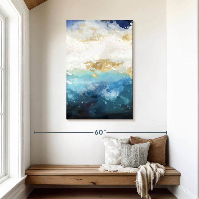 Avery eau paysage abstrait, H 45 po x l 30 po