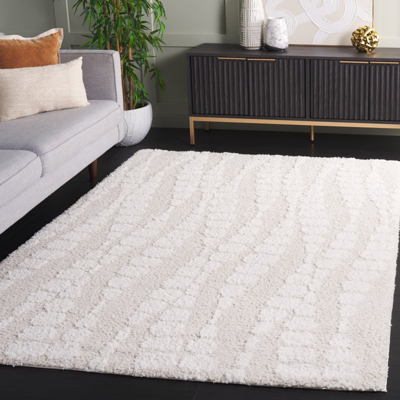 Tapis à poil long en polyester Rumi, Rectangle 5 pi 3 po x 7 pi 6 po