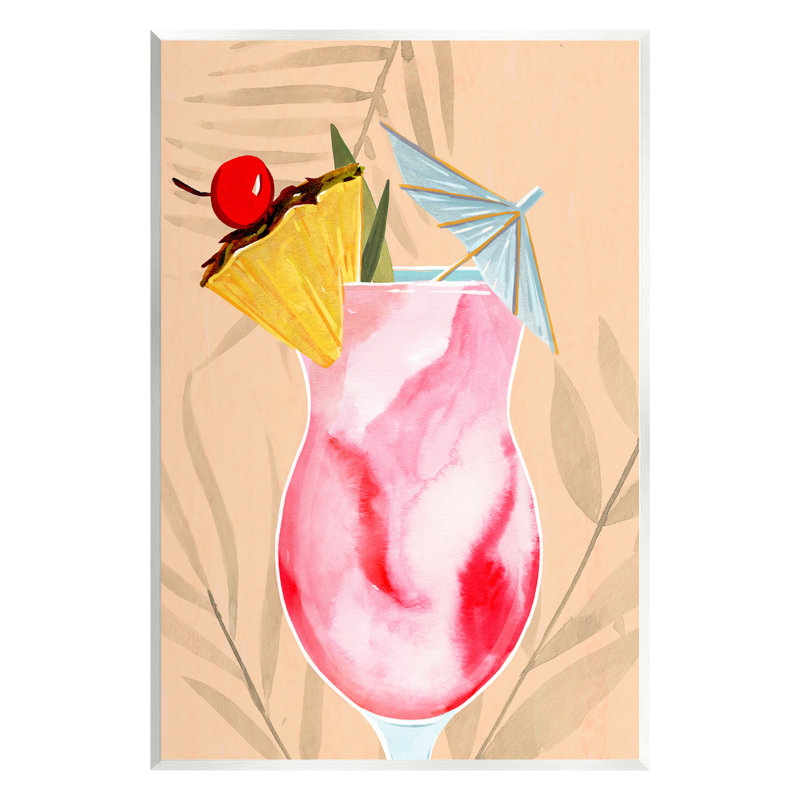 Art mural Fruide Cocktail Drink par Annie Warren, Bois sans cadre, H 15 po x l 10 po x P 0,5 po