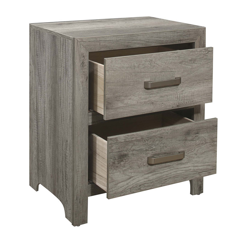 Table de chevet transitionnelle en simili bois plaqué