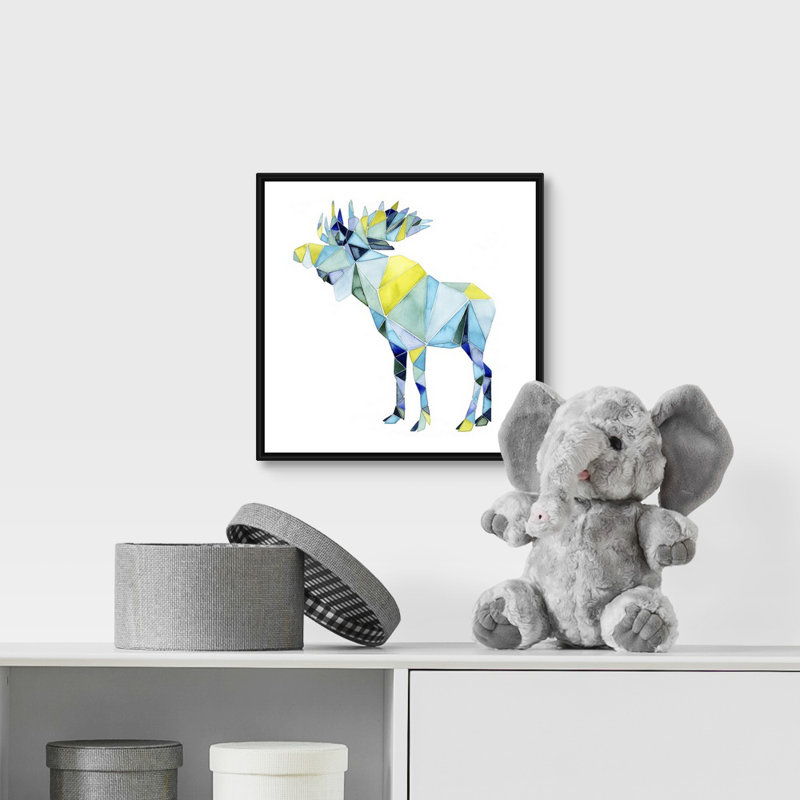 Art sur toile Cartaya Geo Animal III, Cadre flottant noir, H 12 po x l 12 po x P 1,75 po