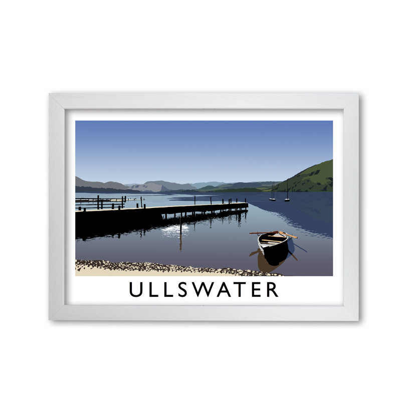 Ullswater by Richard O'Neill - Print, White Framed, 29.7cm H x 42cm W x 3cm D